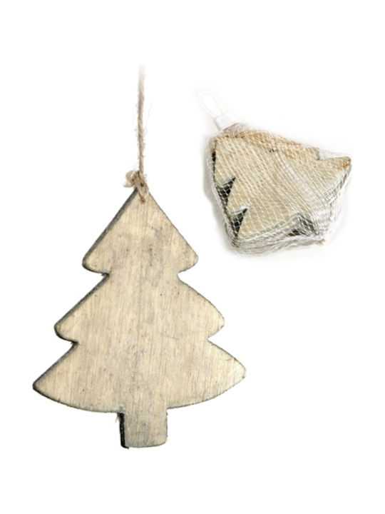 S/5 Holz Weihnachtsbaumschmuck Baum 12cm