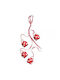 Glocken Set/4 Rote Weiße Herzen 10cm