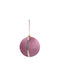 Set of 6 Fabric Ball Ornaments Rose Gold 8x8cm