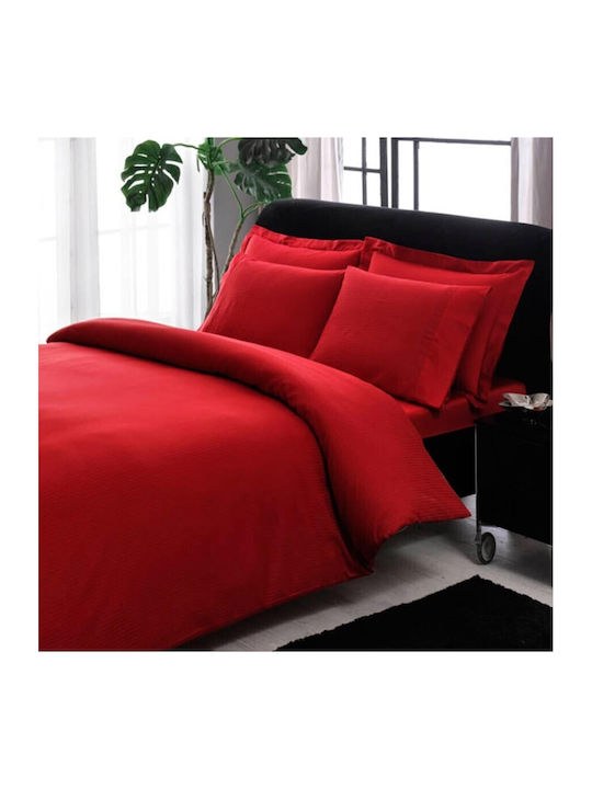 Tac Set Husă de Pilotă Dublă cu 4 Fețe de Pernă & 1 Cearsaf 200x220 Red Stripe
