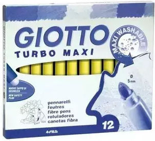Giotto Gelb Waschbare Zeichenmarker 5mm Dicke Dünne Set 12Stück