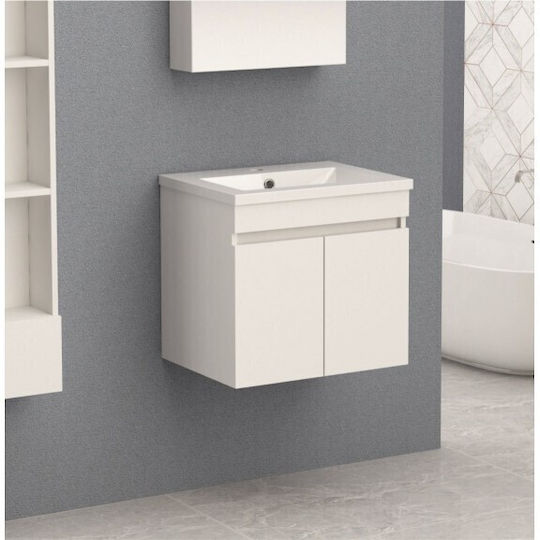 Inter Ceramic Waschtisch mit Waschbecken L50xB39xH45cm Weiß
