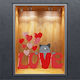 Schaufenster- und Wandsticker Valentinstag Cut Love 100x130cm