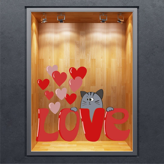 Schaufenster- und Wandsticker Valentinstag Cut Love 100x130cm