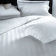 Sheet 180x290cm 100% Cotton 300tc Stripe 2cm Cotton Superb Line Set 6 Pieces Fabric 100% Cotton White Oem 5201847003116