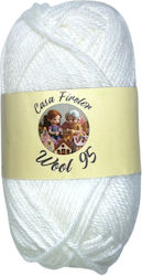 Knitting Yarn Casa Firelor Wool 95 100% Wool 50 G – 95 M Made In Romania – Color White