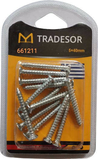 Tradesor Screw with Diameter M5 and Length 40mm 12 Pieces