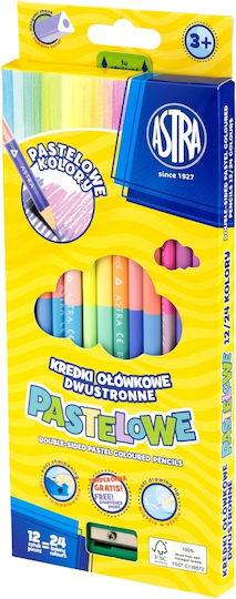 Astra 12-pack Colorful Double-sided Triangular Pencils 24 Colors