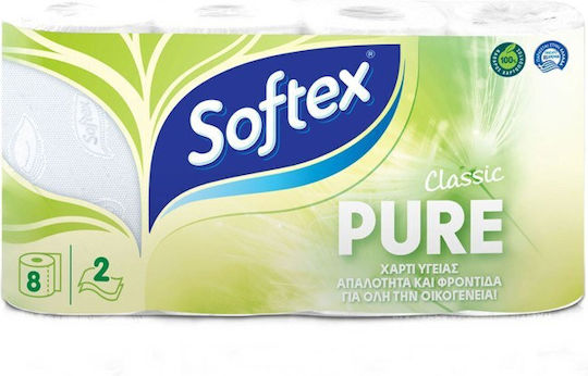 Softex Χαρτί Υγείας 2 Φύλλων 8 Συσκευασίες (62gr/Ρολό) 5200251190283