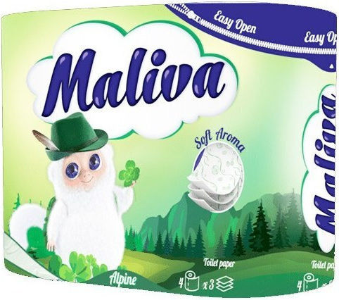 Zebra Maliva Χαρτί Υγείας 3 Φύλλων 4 Συσκευασίες 3800090303985