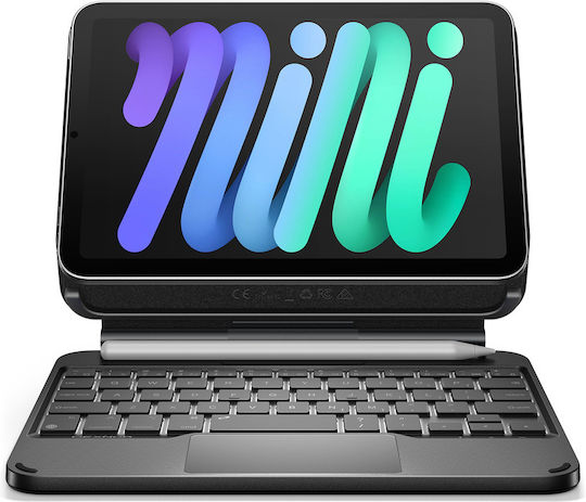 Dexnor Klappdeckel Robust mit Tastatur im Englisch US Schware (iPad mini 8,3" 2021, iPad mini 8,3" 2024)