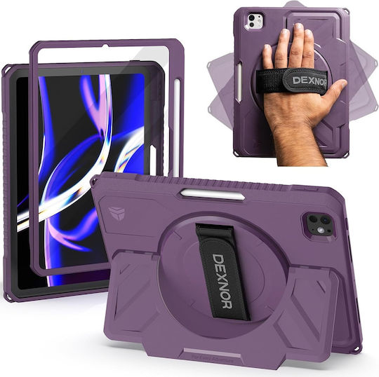 Dexnor Задна корица Въртящ се Устойчив Лилав (iPad Pro 11 2024 (5-то поколение))