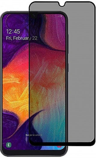 Full Glue Privacy Full Face Tempered Glass Μαύρο (Galaxy A30s)