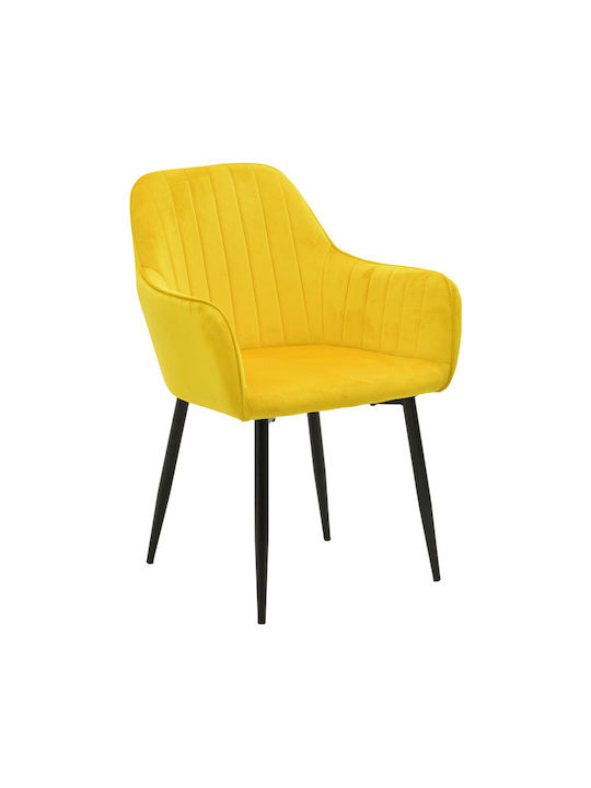 Noor Dining Room Velvet Chair Yellow 58x58x86cm...