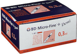 BD Micro-fine Syringes 0.3ml 100 Pieces