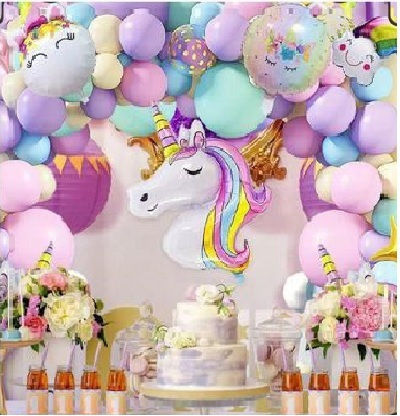 Composition with 104 Balloons Blue Party decorations