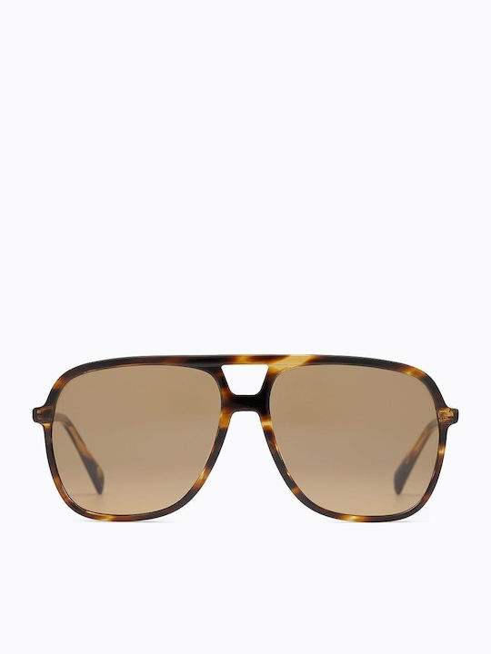 Carolina Lemke Men's Sunglasses with Brown Tartaruga Plastic Frame and Brown Lens 501095