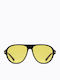 Carolina Lemke Unisex Sunglasses with Black Plastic Frame and Yellow Lens 501090