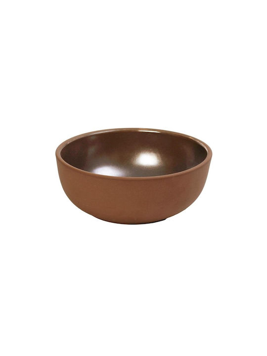 Espiel Aida Dip-Schüssel Rund Keramik Braun mit Durchmesser 21cm