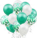 Set of 15 Balloons Latex Green 30cm
