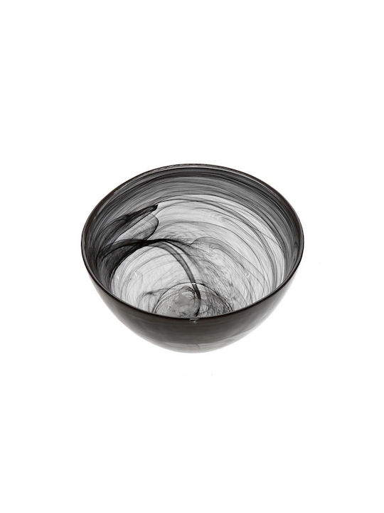 Espiel Atlas Serving Bowl Round Glass Black with Diameter 15cm