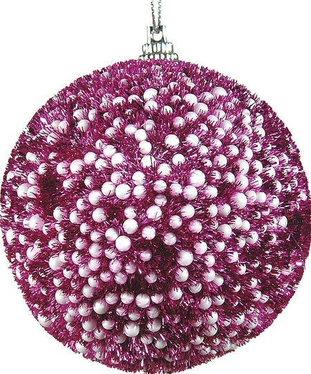 Hängendes Kugel Ornament Ornament Kunststoff Lila 8cm