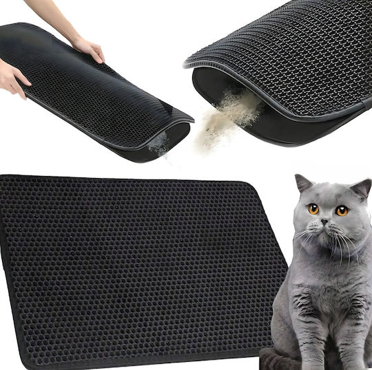 Covoraș De Litter Pentru Pisici Zola Mărime XXL 60 X 45 Cm Dublu Antiderapant Negru