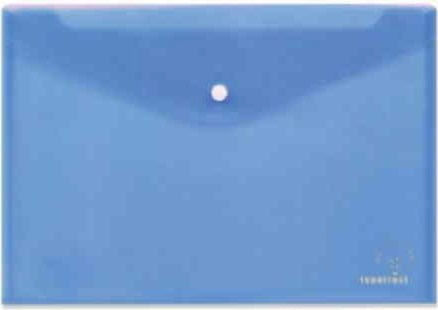 Typotrust Folder Transparent with Button for Paper A4 Blue
