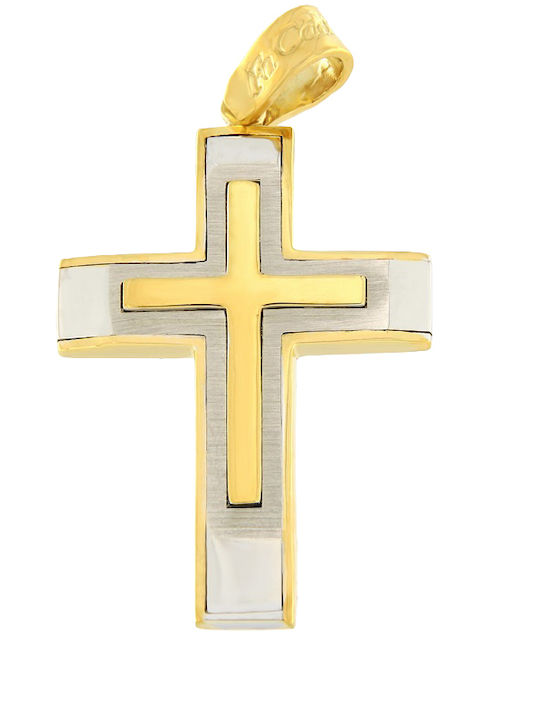 Fa Cad'oro Women's Cross from Gold Plated Steel with Chain