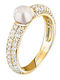 Morellato Ring with Pearls & Zircon made of Silver Gold Plated