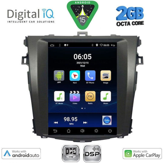 Digital IQ Car Audio System for Toyota Corolla 2006-2012 (Bluetooth/USB/WiFi/GPS/Apple-Carplay/Android-Auto) with Touch Screen 4.1"