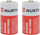 Wurth High Power Алкални Батерии D 1.5V 2бр