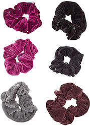 Velvet Hair Scrunchies Scattered Rhinestones