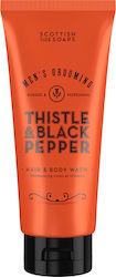 The Scottish Fine Soaps Thistle & Black Pepper Bubble Bath Gel With Woody Scent 200ml