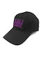 Jimi Hendrix Purple Stencil Logo Baseball Cap Black Jhxcap01pb