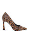 Synthetic Leather Multicolour High Heels Animal Print