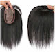 Erweiterung mit Clip mit Echthaar in Dunkelheit Schwarz Farbe 30.48cm Topper Toupet