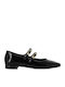 Lederne Damen Ballerinas in Schwarz Farbe