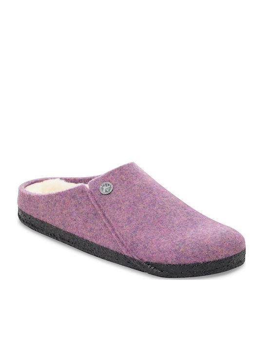 Zermatt Shearling Anatomical Women's Slippers with Fur Purple Narrow Fit