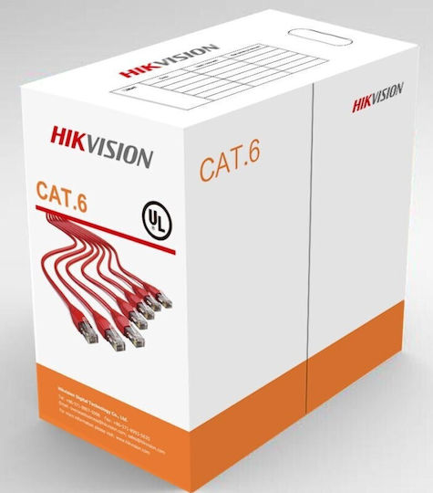 Hikvision Flat U/UTP Cat.6 Gigabit Network Cable Outdoor 305m White