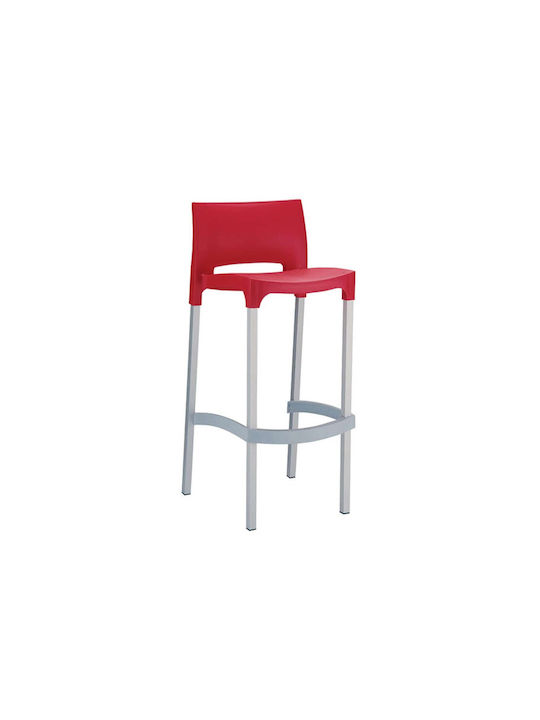 Metallic Garden Stool Bar Outdoor Gio Siesta Red 39x45x75cm