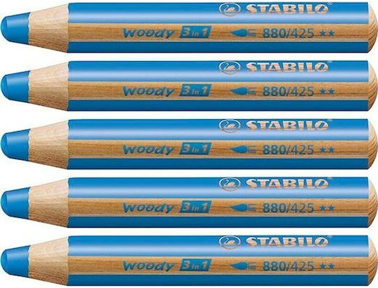 Stabilo Woody Ξυλομπογιές Μπλε Σετ 5τμχ