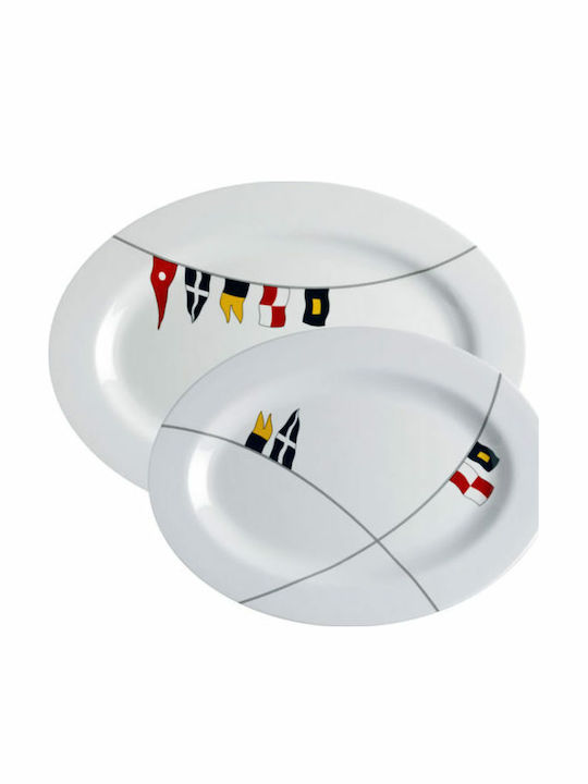 Marine Business Serving Platter Oval White