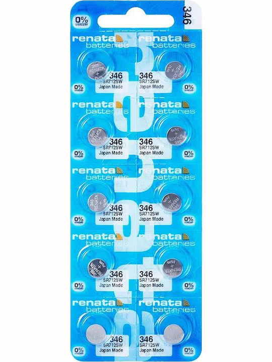 Renata 346 Μπαταρίες Silver Oxide Ρολογιών SR712 1.55V 10τμχ
