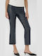 Damen Stoff Capri Hose mit Gummizug in Schlanker Passform Grey