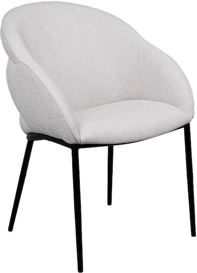 Carmen Dining Room Fabric Chair Cream 59x60.5x83.5cm