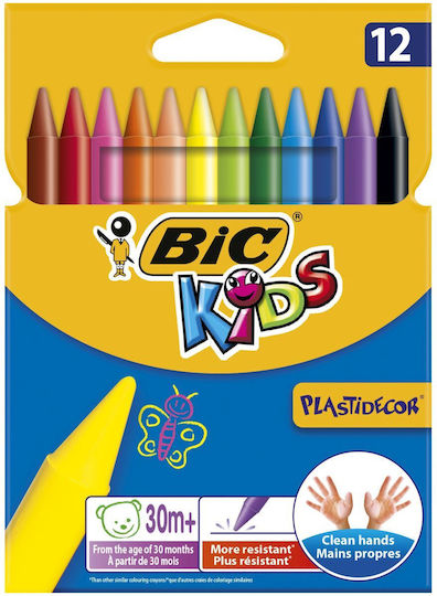 BIC Kηρομπογιές BIC Kids Plastidecor (12 τμχ)