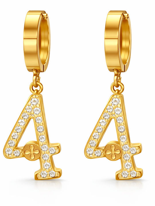 Nire Earrings made of Steel Gold Plated with Stones