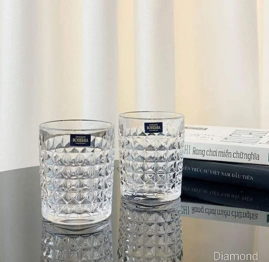 24home.gr Σετ Ποτήρια Ουίσκι από Κρύσταλλο 230ml diamond-230ml 6τμχ