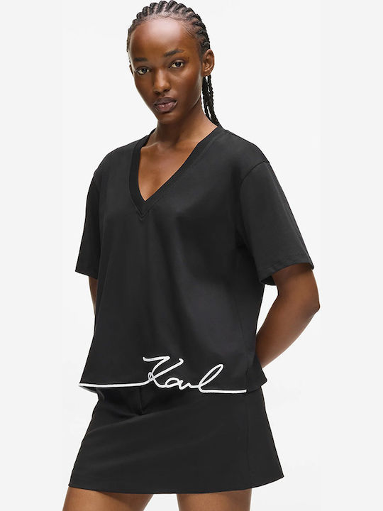 Logo Γυναικείο T-shirt Μαύρο